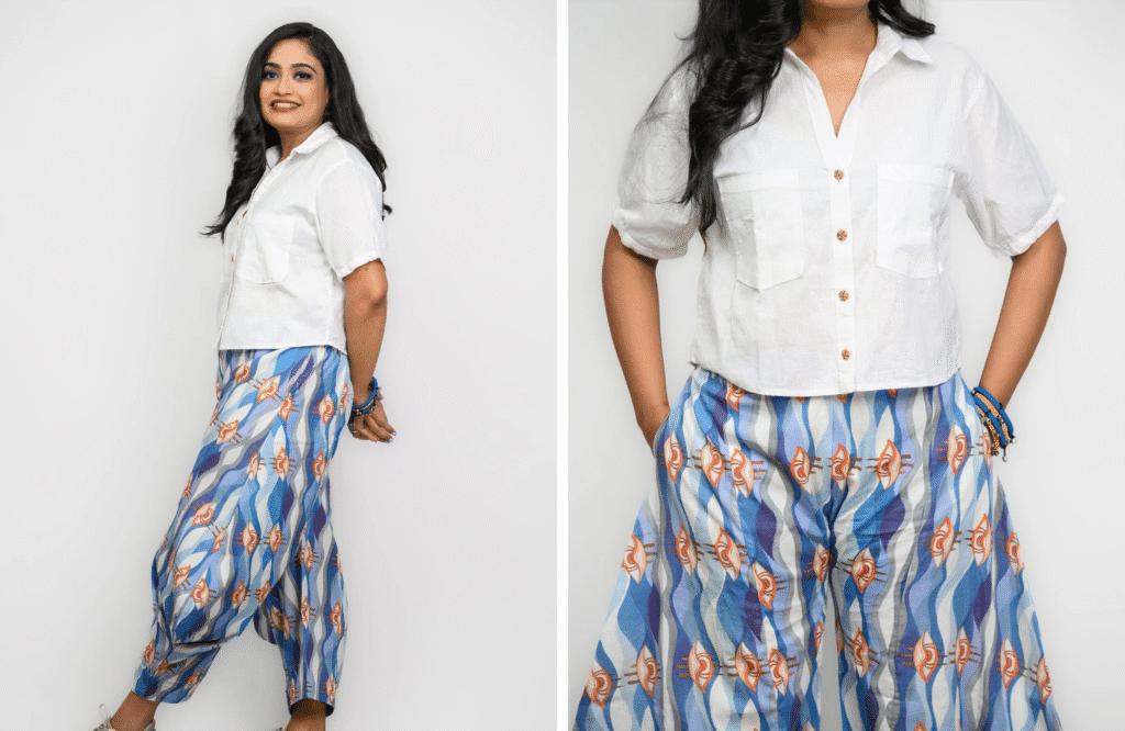 Trinetra White Baggy Shirt 